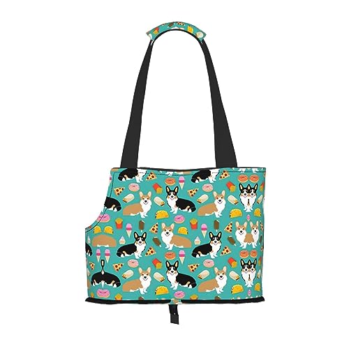Niedliche Hunde Haustier Reisetasche mit Tasche Sicherheit für kleine Hunde und Katzen – Atemberaubendes Druckdesign von WURTON