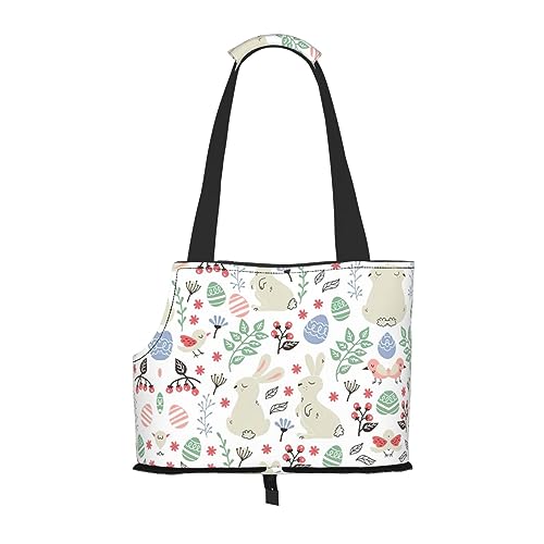 Reisetasche, Motiv: Blumen, Hasen, Vögel, mit Tasche, Sicherheit für kleine Hunde und Katzen – atemberaubendes Druckdesign von WURTON