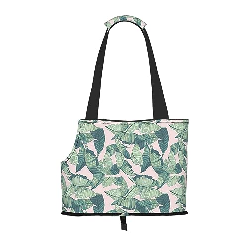 Reisetasche mit Palmenblättern, mit Tasche, Sicherheit für kleine Hunde und Katzen – atemberaubendes Druckdesign von WURTON