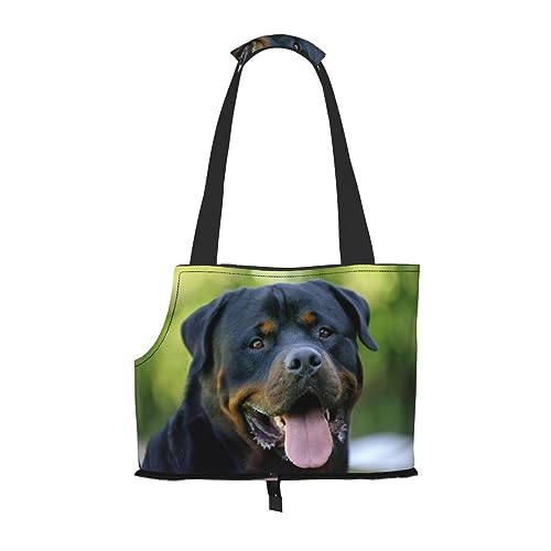 Rottweiler Reisetasche, mit Tasche, für kleine Hunde und Katzen, Motiv: Tapete, tolles Druckdesign von WURTON