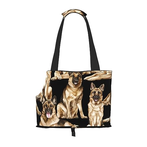 Transporttasche für kleine Hunde und Katzen, Motiv: Deutscher Schäferhund, mit Tasche von WURTON