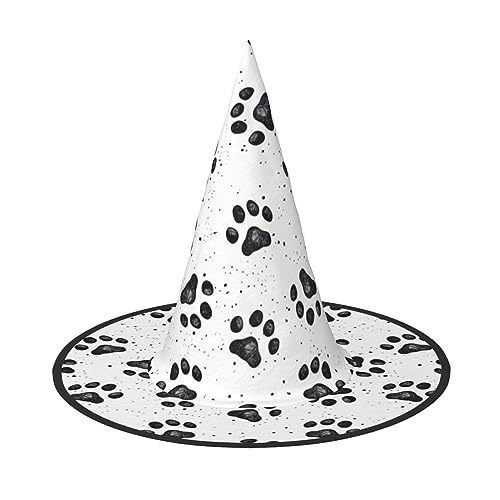 WURTON Hundepfoten-Druck, Halloween-Hut, einzigartiger Hexenhut für Partys, Cosplay, Halloween-Dekor-Partys WURTON Hundepfoten-Druck, Halloween-Hut, einzigartiger Hexenhut für Partys, Cosplay, Halloween-Dekor-Partys von WURTON