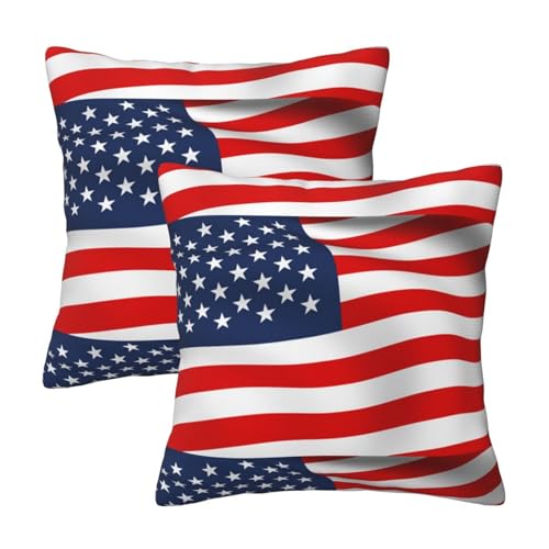 WURTON Kissenbezug mit amerikanischer Flagge, patriotischer Druck, neutral, dekorativ, weiche Couch, 30,5 x 30,5 cm von WURTON