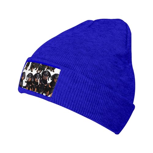 Wurton Strickmütze mit Dackel-Motiv, warme Mütze, Unisex, elastisch, randlos, für Weihnachten, Geburtstage Wurton Strickmütze mit Dackel-Motiv, warme Mütze, Unisex, elastisch, randlos, für Weihnachten, Geburtstage von WURTON