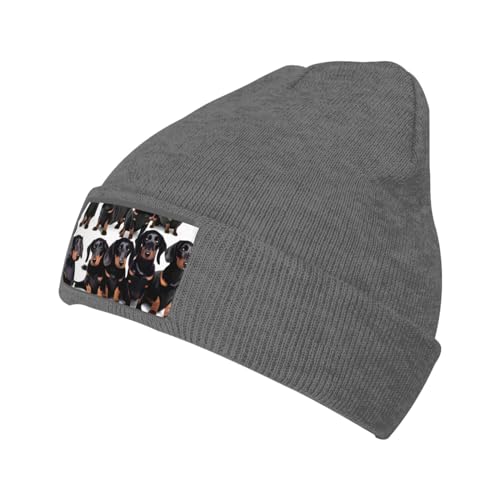 Wurton Strickmütze mit Dackel-Motiv, warme Mütze, Unisex, elastisch, randlos, für Weihnachten, Geburtstage Wurton Strickmütze mit Dackel-Motiv, warme Mütze, Unisex, elastisch, randlos, für Weihnachten, Geburtstage von WURTON