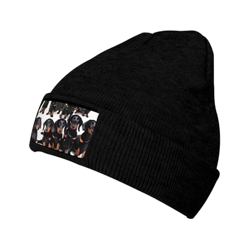 Wurton Strickmütze mit Dackel-Motiv, warme Mütze, Unisex, elastisch, randlos, für Weihnachten, Geburtstage Wurton Strickmütze mit Dackel-Motiv, warme Mütze, Unisex, elastisch, randlos, für Weihnachten, Geburtstage von WURTON