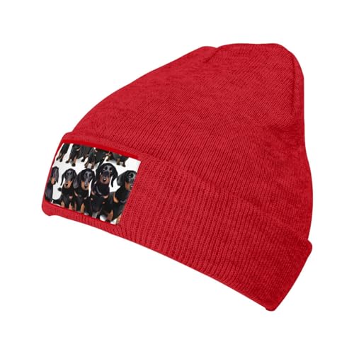 Wurton Strickmütze mit Dackel-Motiv, warme Mütze, Unisex, elastisch, randlos, für Weihnachten, Geburtstage Wurton Strickmütze mit Dackel-Motiv, warme Mütze, Unisex, elastisch, randlos, für Weihnachten, Geburtstage von WURTON