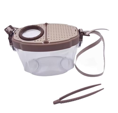 Faunarium Insektenbox Reptilienbehälterkoffer Reptilienaquariumtank for Den Transport Schnecken Terrarium(Brown) von WUTIANBAO
