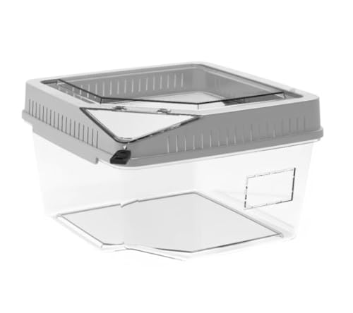 Faunarium Insektenbox Reptilienkäfig Aus Acryl, Transparentes Gehäuse, Reptilienzuchtbox Schnecken Terrarium(White,18x11x15.5cm) von WUTIANBAO