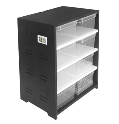 Faunarium Insektenbox Reptilienzuchtschrank Mit Futterbox Insektenfütterungsschrank Schnecken Terrarium(Black) von WUTIANBAO
