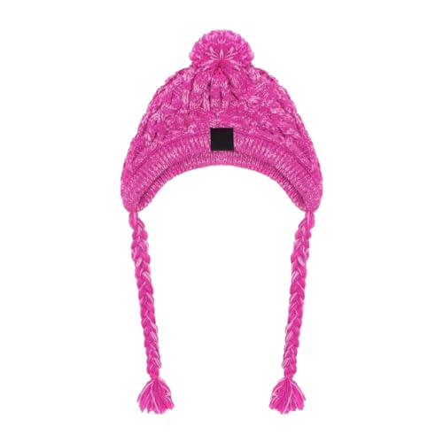WUUISDNX Bleiben Sie den ganzen Winter über modisch und warm. Warme Wintermütze für Hunde. Mehrere Größen erhältlich. Warme Hundemützen aus Acryl für den Winter, Purpurrot S von WUUISDNX