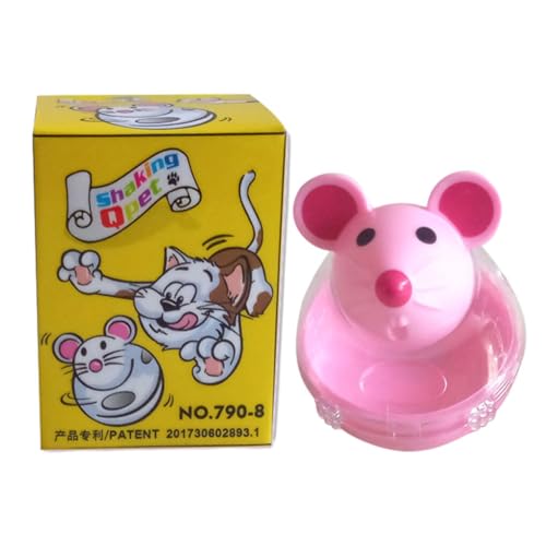 WUUISDNX Interaktives Spielzeug für Katzenfutterbälle, sicheres und ungiftiges Spielzeug für gesunden und hygienischen Spaß, Katzenfutterballspender aus Kunststoff, Rosa von WUUISDNX