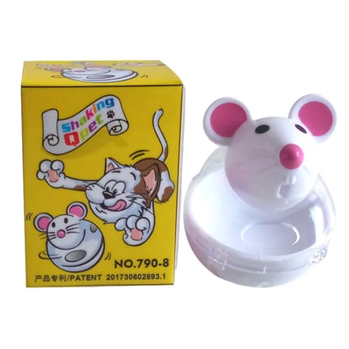 WUUISDNX Interaktives Spielzeug für Katzenfutterbälle, sicheres und ungiftiges Spielzeug für gesunden und hygienischen Spaß, Katzenfutterballspender aus Kunststoff, Weiß von WUUISDNX