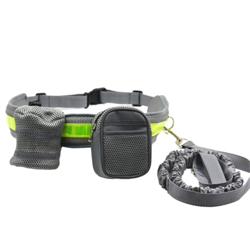 WUUISDNX Joggingleine mit reflektierenden Streifen, angenehm zu tragen, robust und langlebig, breite Anwendung, aus Nylon und Oxford Stoff, grau, 144cm WUUISDNX Joggingleine mit reflektierenden Streifen, angenehm zu tragen, robust und langlebig, breite Anwendung, aus Nylon und Oxford Stoff, grau, 144cm von WUUISDNX
