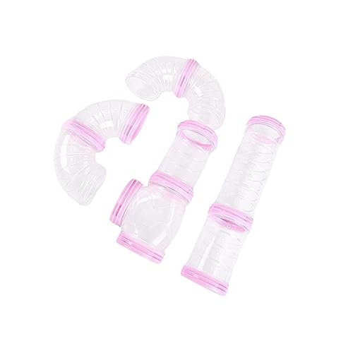 WUUISDNX Lustiges und langlebiges Hamster Röhren Set mit 8 verbundenen Tunneln für Übungen, Rosa von WUUISDNX