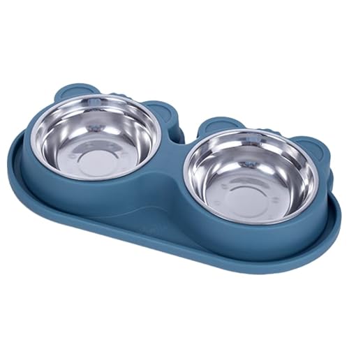 Elegant Für Katzennapf Futternapf Set Leckerli Wasserspender Edelstahl 2-in-1-Futterwassernäpfe Anti Split Doppelnapf Futterspender Für Katzen Kleine Und Große Hunde Elegant Für Katzennapf Futternapf Set Leckerli Wasserspender Edelstahl 2-in-1-Futterwassernäpfe Anti Split Doppelnapf Futterspender Für Katzen Kleine Und Große Hunde von WUURAA