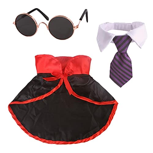 Fancy Party Dress Up Hund Für Katze Halloween Bekleidung Für Kreative Dekor Verstellbare Krawatte Und Brille Dress Up Accessori Hund Kostüm Lustig von WUURAA