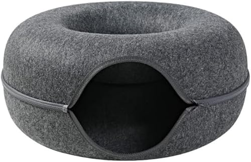 Katzentunnelbett mit Reißverschluss, abnehmbares Spielrohr, Spielzeug mit Sichtloch, weiches Filzversteck für Kätzchen, kleine Haustiere, Katzentunnelbett, Filzrohr für Innenkatzen, Tunnelbett für Katzentunnelbett mit Reißverschluss, abnehmbares Spielrohr, Spielzeug mit Sichtloch, weiches Filzversteck für Kätzchen, kleine Haustiere, Katzentunnelbett, Filzrohr für Innenkatzen, Tunnelbett für von Ailler