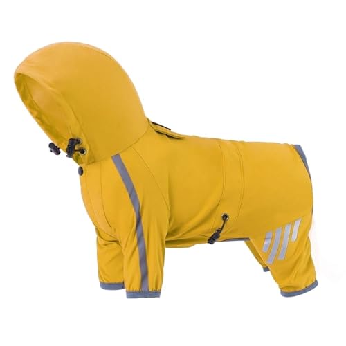 Hund Regenmäntel Haustier Mit Kapuze Regenmäntel 4Bein Regenjacken Reflektierende Hund KleidungRegenmantel Hautfreundliche RainyWear Pet Supplies Wasserdichte Hundemantel Hund Regen Anzug Mit Kapuze von WUURAA