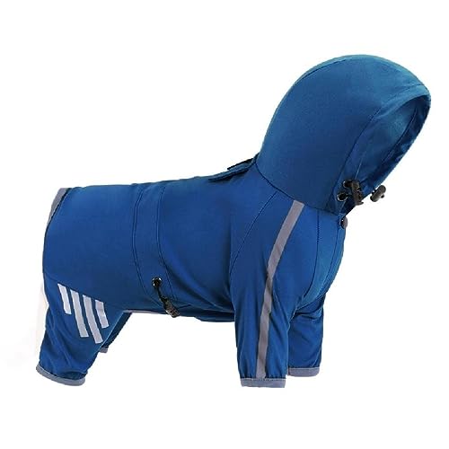 Hund Regenmäntel Haustier Mit Kapuze Regenmäntel 4Bein Regenjacken Reflektierende Hund KleidungRegenmantel Hautfreundliche RainyWear Pet Supplies Wasserdichte Hundemantel Hund Regen Anzug Mit Kapuze von WUURAA