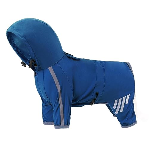 Hund Regenmäntel Haustier Mit Kapuze Regenmäntel 4Bein Regenjacken Reflektierende Hund KleidungRegenmantel Hautfreundliche RainyWear Pet Supplies Wasserdichte Hundemantel Hund Regen Anzug Mit Kapuze von WUURAA