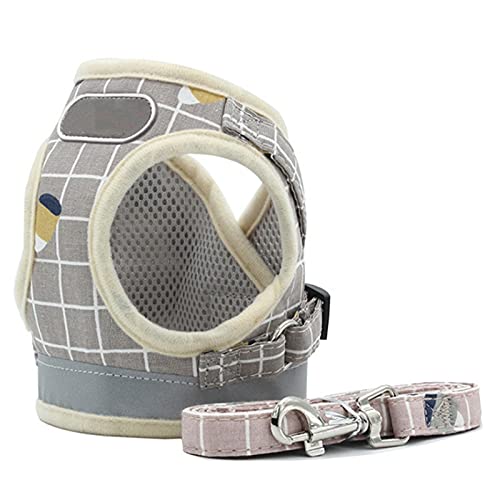 Pet Vest Harness And Leash Set Plaid Back Openable No Pull Escape Proof Cat Harness For Large Cat Harness Pet Feeder Bowl von WUURAA