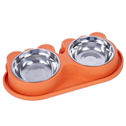 WUURAA Elegant Für Katzennapf Futternapf Set Leckerli Wasserspender Edelstahl 2-in-1-Futterwassernäpfe Anti Split Doppelnapf Futterspender Für Katzen Kleine Und Große Hunde WUURAA Elegant Für Katzennapf Futternapf Set Leckerli Wasserspender Edelstahl 2-in-1-Futterwassernäpfe Anti Split Doppelnapf Futterspender Für Katzen Kleine Und Große Hunde von WUURAA