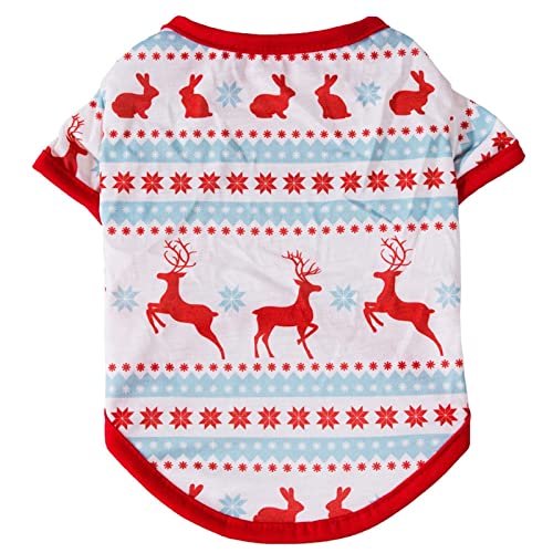 Weihnachten Shirt Medium Hund Kleidung Gedruckt Atmungsaktive Welpen Shirts Einfach Zu Tragen Welpen Kleidung Gedruckt Haustier T-Shirt Geschenk Festival Hundekleidung von WUURAA