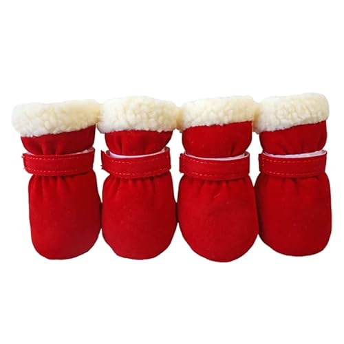 Winter Warme Haustier Schuhe 4pc/satz Nette Hund Booties Schnee Walking Welpen Booties Schuhe Casual Mode Rutschfeste Hund Schuhe Hund Booties Für Mittlere Hunde Hund Booties Winddicht Hund Schuhe Für von WUURAA