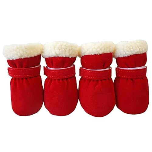 Winter Warme Haustier Schuhe 4pc/satz Nette Hund Booties Schnee Walking Welpen Booties Schuhe Casual Mode Rutschfeste Hund Schuhe Hund Booties Für Mittlere Hunde Hund Booties Winddicht Hund Schuhe Für von WUURAA