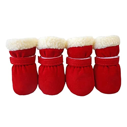 Winter Warme Haustier Schuhe 4pc/satz Nette Hund Booties Schnee Walking Welpen Booties Schuhe Casual Mode Rutschfeste Hund Schuhe Hund Booties Für Mittlere Hunde Hund Booties Winddicht Hund Schuhe Für von WUURAA