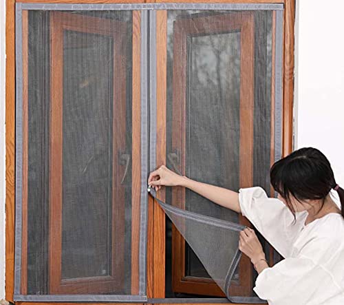 Balkon-Fenstergitter Netz für Katzen mit Reißverschluss, waschbar, Fliegengitter, Insektenvorhang, selbstklebend, einfache Installation, zuschneidbar von WUWEI
