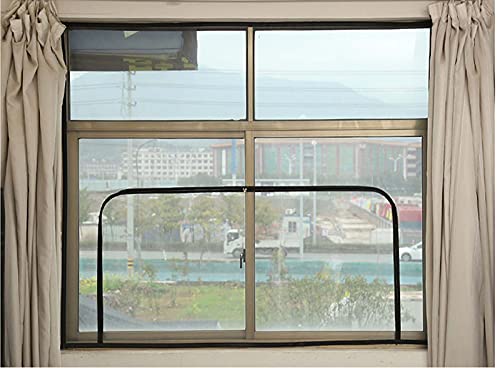 Fliegengitter für Katzenfenster, selbstklebend, halbtransparent, Anti-Moskito, Fliegenschutz, einfache Installation, schwarzer Rahmen, weißes Netz von WUWEI
