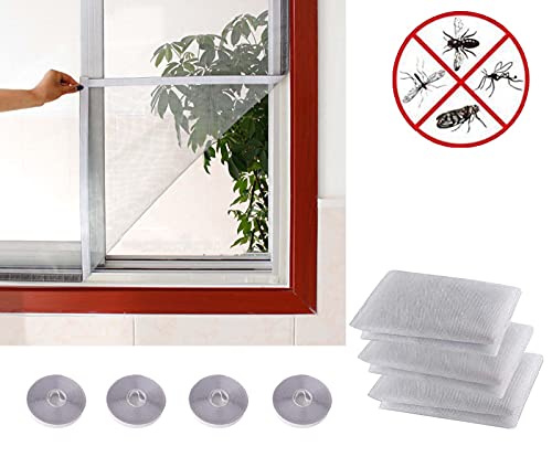 Insektenschutznetz für Fenster, Insektenschutz, selbstklebend, leicht zu reinigen, waschbar, schwarzer Rahmen, graues Netz, 60 x 80 cm von WUWEI