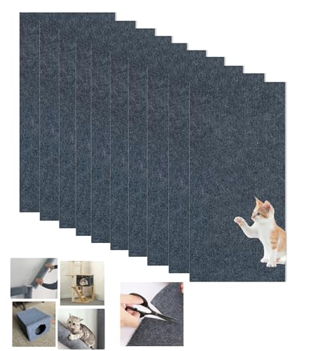 WUZILIN (Dunkelgrau, 30 * 60cm 10er-Pack) Selbstklebend Kratzmatte,Katze Wand Stracther, Katze Wand Möbel, Kratzbäume, und Couch Schutz WUZILIN (Dunkelgrau, 30 * 60cm 10er-Pack) Selbstklebend Kratzmatte,Katze Wand Stracther, Katze Wand Möbel, Kratzbäume, und Couch Schutz von WUZILIN