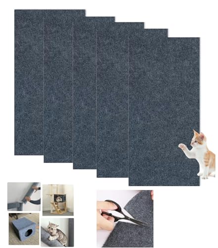 WUZILIN (Dunkelgrau, 30 * 60cm 5er-Pack) Katze Kratzmatte,Katze Wand Stracther, vielseitige Selbstklebende Ersatz einfache Verwendung für Katze Bäume, Katze Wand Möbel, Kratzbäume, und Couch Schutz WUZILIN (Dunkelgrau, 30 * 60cm 5er-Pack) Katze Kratzmatte,Katze Wand Stracther, vielseitige Selbstklebende Ersatz einfache Verwendung für Katze Bäume, Katze Wand Möbel, Kratzbäume, und Couch Schutz von WUZILIN