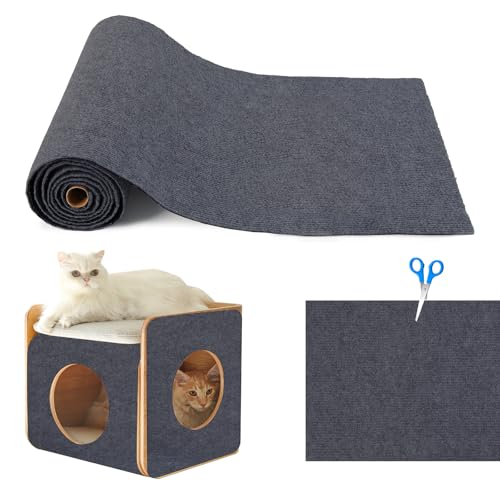 WUZILIN (Dunkelgrau, 40 * 100cm 1Pack) Katze Kratzmatte,Katze Wand Stracther, vielseitige Selbstklebende Ersatz einfache Verwendung für Katze Bäume, Katze Wand Möbel, Kratzbäume, und Couch Schutz von WUZILIN