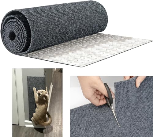 WUZILIN Katze Kratzmatte,Katze Wand Stracther, vielseitige Selbstklebende Ersatz einfache Verwendung für Katze Bäume, Katze Wand Möbel, Kratzbäume, und Couch Schutz (Dunkelgrau, 40 * 200cm 1Pack) von WUZILIN