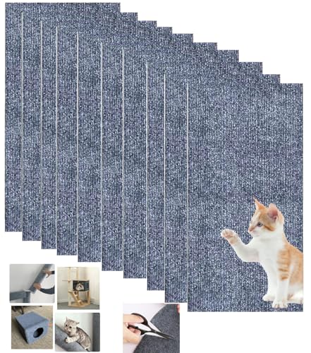 WUZILIN (Hellgrau, 30 * 60cm 10er-Pack) Katze Kratzmatte,Katze Wand Stracther, vielseitige Selbstklebende Ersatz einfache Verwendung für Katze Bäume, Katze Wand Möbel, Kratzbäume, und Couch Schutz WUZILIN (Hellgrau, 30 * 60cm 10er-Pack) Katze Kratzmatte,Katze Wand Stracther, vielseitige Selbstklebende Ersatz einfache Verwendung für Katze Bäume, Katze Wand Möbel, Kratzbäume, und Couch Schutz von WUZILIN