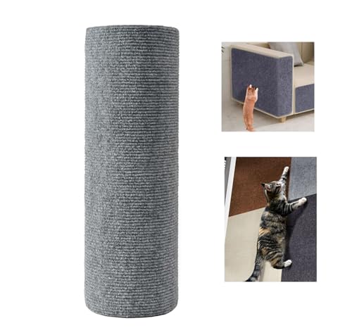 WUZILIN (Hellgrau, 40 * 100cm 1Pack) Katze Kratzmatte,Katze Wand Stracther, vielseitige Selbstklebende Ersatz einfache Verwendung für Katze Bäume, Katze Wand Möbel, Kratzbäume, und Couch Schutz von WUZILIN