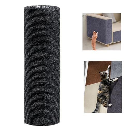 WUZILIN Katze Kratzmatte,Katze Wand Stracther, vielseitige Selbstklebende Ersatz einfache Verwendung für Katze Bäume, Katze Wand Möbel, Kratzbäume, und Couch Schutz (schwarz, 40 * 100cm 1Pack) von WUZILIN