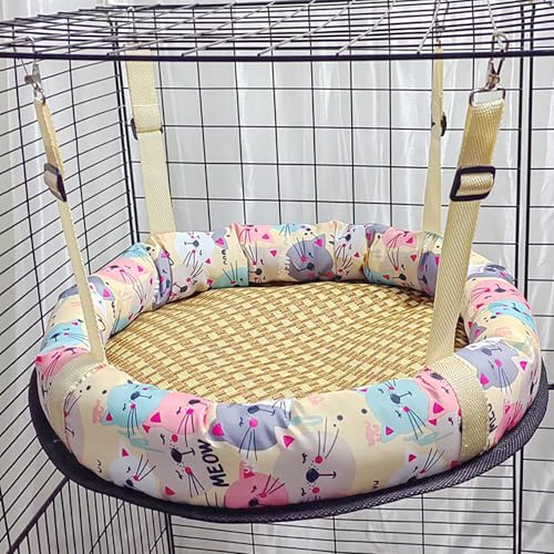 Katzenhängematte, Verstellbares, Hängendes Katzenbett Mit Doppeltem Verwendungszweck, Katzenkäfigzubehör Für Kleine Und Mittelgroße Katzen Und Hunde, Kaninchen Usw, Round S,Yellow Katzenhängematte, Verstellbares, Hängendes Katzenbett Mit Doppeltem Verwendungszweck, Katzenkäfigzubehör Für Kleine Und Mittelgroße Katzen Und Hunde, Kaninchen Usw, Round S,Yellow von WWPgetrich