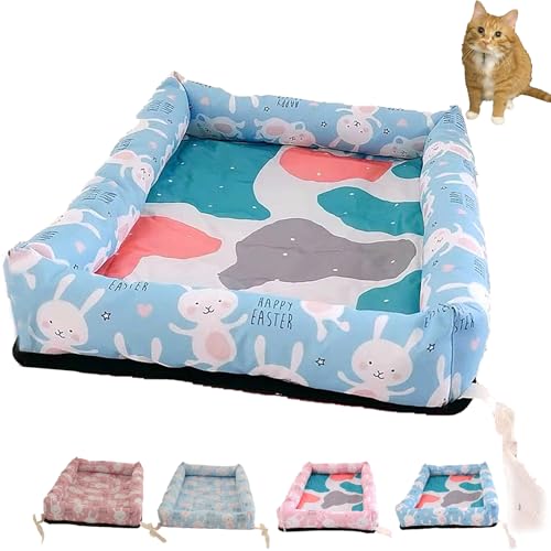 Katzenhängematte Quadratisch Mit Eispad Fixierbares Katzenbett Wasserdicht Haustierkäfig-Zubehör Für Katzen Kleine Hunde Kaninchen,S, Blue B Katzenhängematte Quadratisch Mit Eispad Fixierbares Katzenbett Wasserdicht Haustierkäfig-Zubehör Für Katzen Kleine Hunde Kaninchen,S, Blue B von WWPgetrich