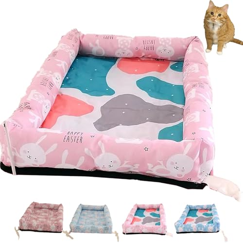 Katzenhängematte Quadratisch Mit Eispad Fixierbares Katzenbett Wasserdicht Haustierkäfig-Zubehör Für Katzen Kleine Hunde Kaninchen,S, Pink B Katzenhängematte Quadratisch Mit Eispad Fixierbares Katzenbett Wasserdicht Haustierkäfig-Zubehör Für Katzen Kleine Hunde Kaninchen,S, Pink B von WWPgetrich