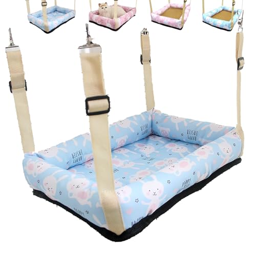 Katzenhängematte Quadratisch Verstellbar Zum Aufhängen Katzenbett Mit Metallhaken Weich Wasserdicht Haustierprodukte Zubehör Für Katzen Kleine Hunde Kaninchen,L, Blue A Katzenhängematte Quadratisch Verstellbar Zum Aufhängen Katzenbett Mit Metallhaken Weich Wasserdicht Haustierprodukte Zubehör Für Katzen Kleine Hunde Kaninchen,L, Blue A von WWPgetrich