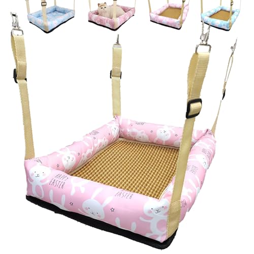 Katzenhängematte Quadratisch Verstellbar Zum Aufhängen Katzenbett Mit Metallhaken Weich Wasserdicht Haustierprodukte Zubehör Für Katzen Kleine Hunde Kaninchen,L, pink B Katzenhängematte Quadratisch Verstellbar Zum Aufhängen Katzenbett Mit Metallhaken Weich Wasserdicht Haustierprodukte Zubehör Für Katzen Kleine Hunde Kaninchen,L, pink B von WWPgetrich