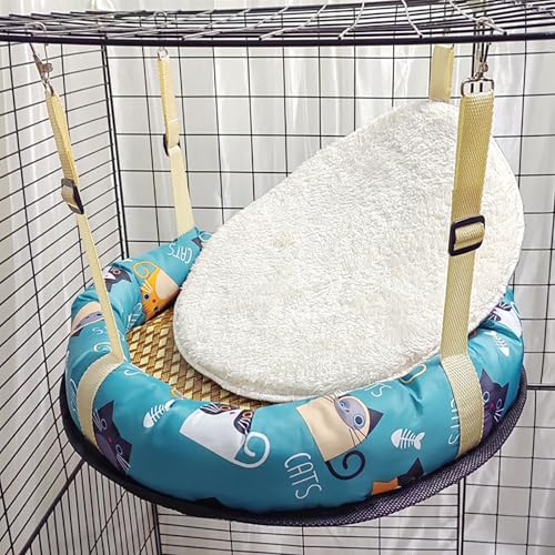 Katzenhängematten, Gemustertes Hängendes Katzenbett, Verstellbar, Wasserdicht, Für Alle Vier Jahreszeiten, Katzenkäfigzubehör Für Katzen, Kleine Hunde Und Kaninchen, Round S, Green Katzenhängematten, Gemustertes Hängendes Katzenbett, Verstellbar, Wasserdicht, Für Alle Vier Jahreszeiten, Katzenkäfigzubehör Für Katzen, Kleine Hunde Und Kaninchen, Round S, Green von WWPgetrich