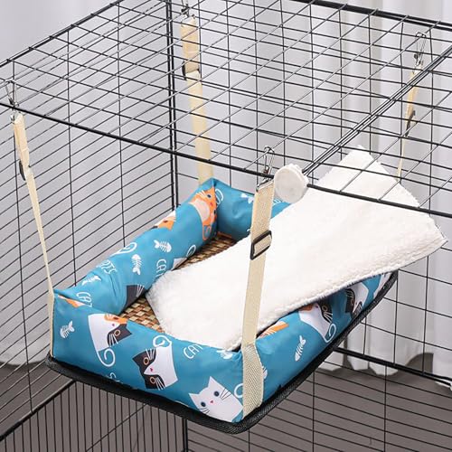 Katzenhängematten, Gemustertes Hängendes Katzenbett, Verstellbar, Wasserdicht, Für Alle Vier Jahreszeiten, Katzenkäfigzubehör Für Katzen, Kleine Hunde Und Kaninchen, Square L, Green Katzenhängematten, Gemustertes Hängendes Katzenbett, Verstellbar, Wasserdicht, Für Alle Vier Jahreszeiten, Katzenkäfigzubehör Für Katzen, Kleine Hunde Und Kaninchen, Square L, Green von WWPgetrich