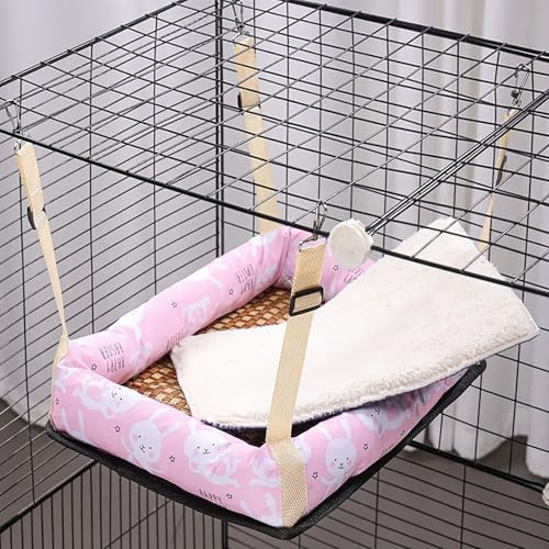Katzenhängematten, Gemustertes Hängendes Katzenbett, Verstellbar, Wasserdicht, Für Alle Vier Jahreszeiten, Katzenkäfigzubehör Für Katzen, Kleine Hunde Und Kaninchen, Square L, Pink Katzenhängematten, Gemustertes Hängendes Katzenbett, Verstellbar, Wasserdicht, Für Alle Vier Jahreszeiten, Katzenkäfigzubehör Für Katzen, Kleine Hunde Und Kaninchen, Square L, Pink von WWPgetrich