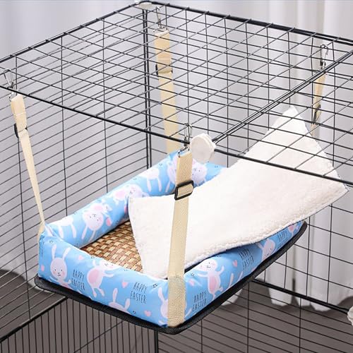 Katzenhängematten, Gemustertes Hängendes Katzenbett, Verstellbar, Wasserdicht, Für Alle Vier Jahreszeiten, Katzenkäfigzubehör Für Katzen, Kleine Hunde Und Kaninchen,Square S, Blue Katzenhängematten, Gemustertes Hängendes Katzenbett, Verstellbar, Wasserdicht, Für Alle Vier Jahreszeiten, Katzenkäfigzubehör Für Katzen, Kleine Hunde Und Kaninchen,Square S, Blue von WWPgetrich